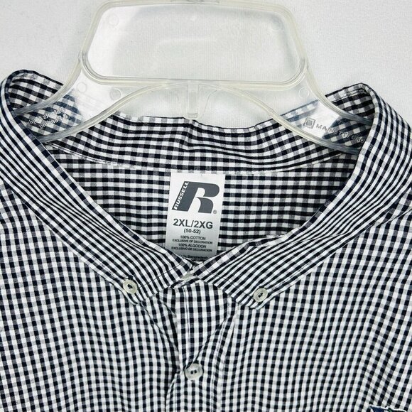Russell Athletics NCAA Notre Dame Fighting Irish Checkered Button- Down Sz 2XL - Picture 5 of 8